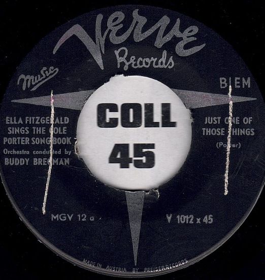 Ella Fitzgerald - Just One Of These Things b/w Begin The Beguine - Verve 7"