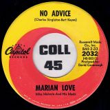 Marian Love – No Advice b/w The Right To Cry – Capitol 7″