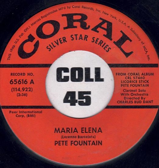 Pete Fountain - Maria Elena b/w Put On Your Old Grey Bonnet - Coral US