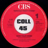 Terence Trent D’Arby – Sign Your Name b/w Greasy Chicken – Cbs EU 7″