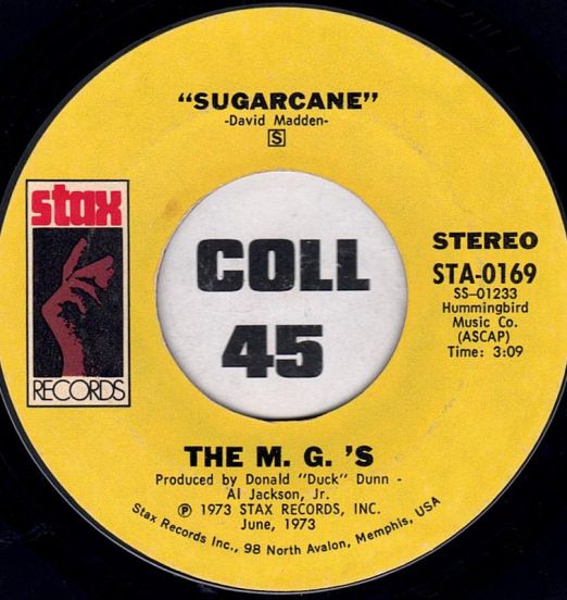 The M.G.'s - Sugarcane b/w Blackside - Stax 7"