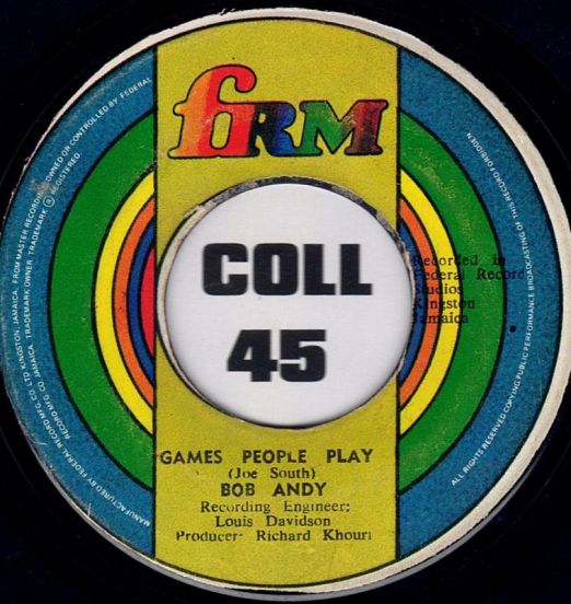 Bob Andy - Games People Play b/w The Sun Shines For Me - FRM 7"