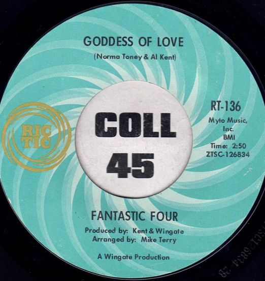 Fantastic Four - Goddess Of Love b/w Love Is A Many-Splendored Thing - Ric-Tic 7"