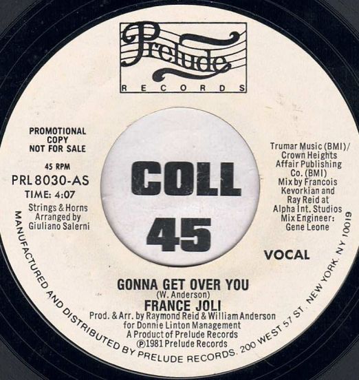 France Joli - Gonna Get Over You b/w Same - Prelude DJ 7"