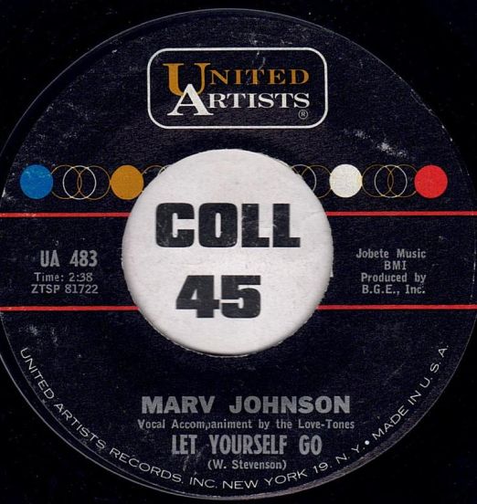 Marv Johnson - Let Yourself Go b/w That's Where I Lost My Baby - UA 7"
