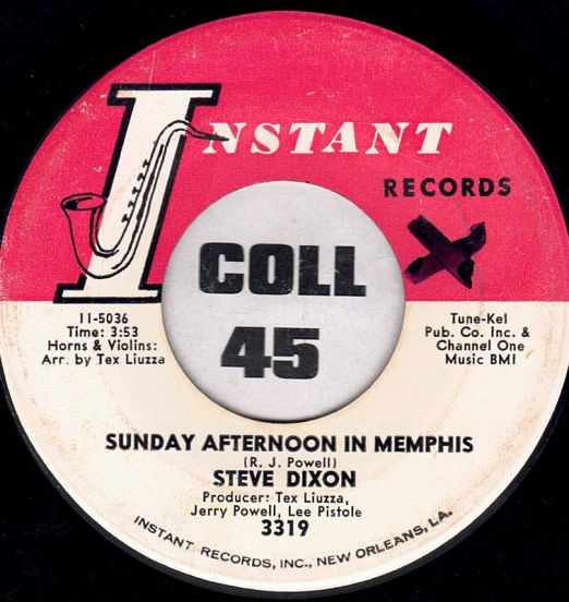Steve Dixon - Sunday Afternoon In Memphis b/w A Good Love Is Hard To Find - Instant 7"