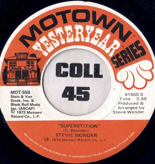 Stevie Wonder - Superstition b/w Superwoman (Where Were You When I Needed You) - Motown Yesteryear 7"