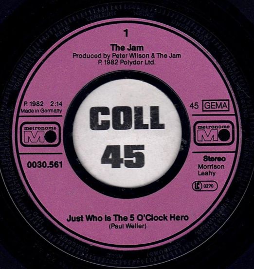 The Jam - Just Who Is The 5 O'Clock Hero b/w The Great Depression - Metronome GER 7"