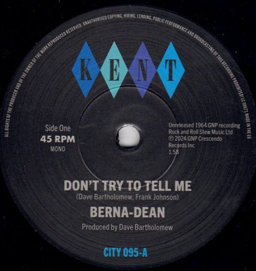 *JUST IN!* Berna-Dean - Don't Try To Tell Me b/w Laughing On The Outside - Kent Select UK 7"