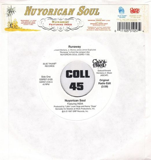 Nuyorican Soul Feat. India - Runaway (Original Radio Edit) b/w Radio Edit With Spanish - Giant Step 7"