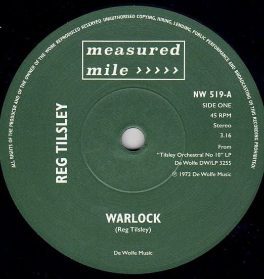 *JUST IN!* Reg Tilsley - Warlock b/w Roger Jackson - Flashpoint - Measured Mile UK 7"