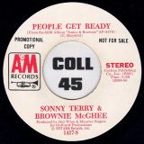 Sonny Terry & Brownie McGhee – People Get Ready STEREO b/w MONO Version – A&M DJ 7″