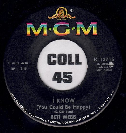 Beti Webb - I Know (You Could Be Happy) b/w I Have, I Have - MGM 7"