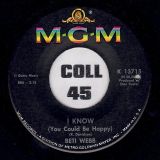 Beti Webb – I Know (You Could Be Happy) b/w I Have, I Have – MGM 7″