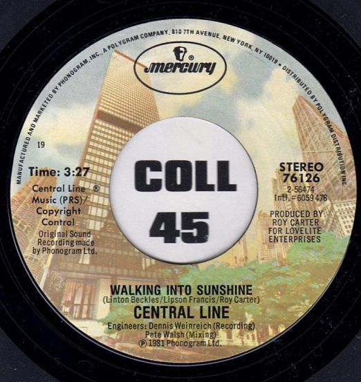 Central Line - Walking Into Sunshine b/w We Chose Love - Mercury 7"
