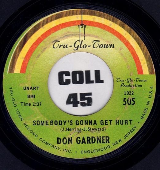 Don Gardner - Somebody's Gonna Get Hurt b/w Ain't Gonna Let You Get Me Down - Tru-Glo-Town 7"