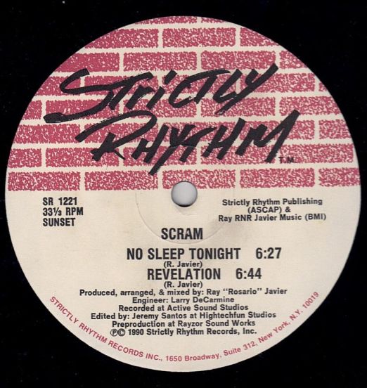 Scram - No Sleep Tonight - Strictly Rhythm 12"