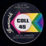 The Lost Generation – The Young, Tough And The Terrible b/w All In The Course Of A Day – Brunswick 7″