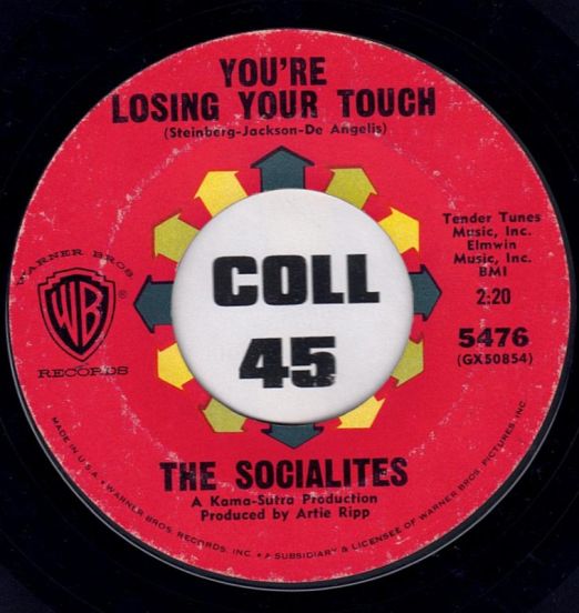 The Socialites - You're Losing Your Touch b/w Jive Jimmy - WB 7"