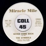 The Symbols – Never Come Back (To Die) b/w Two Time, Double Timin’ Loser – Miracle Mile 7″