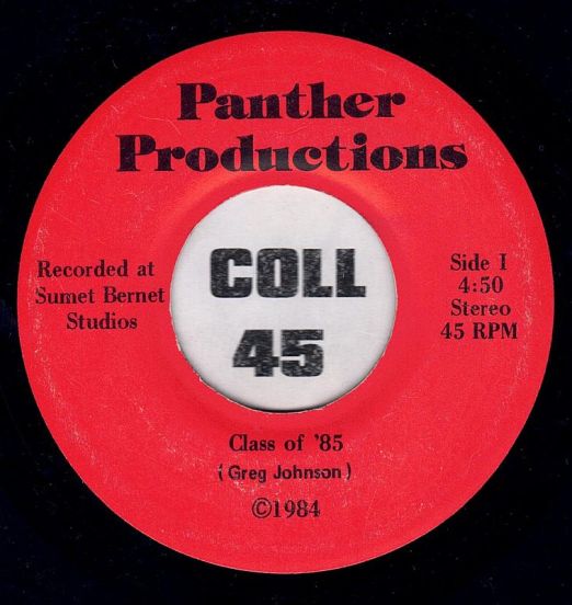 Greg Johnson - Class Of '85 b/w Instrumental - Panther 7"