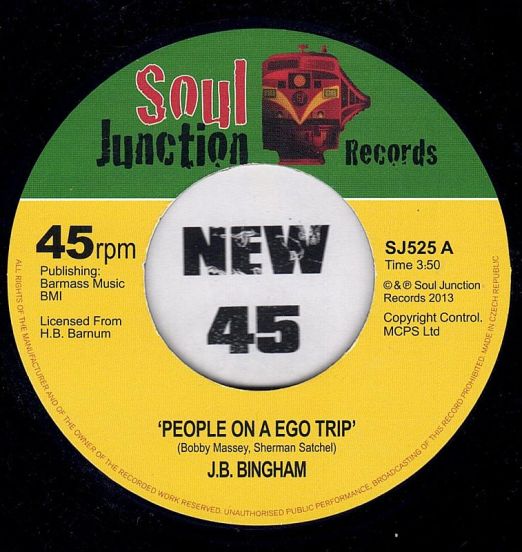 *WAREHOUSE FIND!* J. B. Bingham - People On A Ego Trip b/w She's On Strike - Soul Junction UK 7"