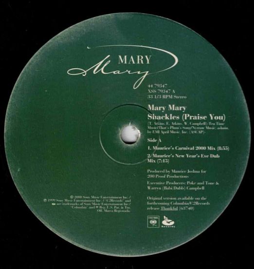 Mary Mary - Shackles (Praise You) - Columbia 12"