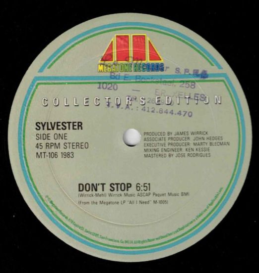 Sylvester - Don't Stop / Hard Up - Megatone 12"