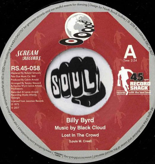 Billy Byrd - Lost In The Crowd b/w Silly Kind Of Love - Record Shack AT 7"