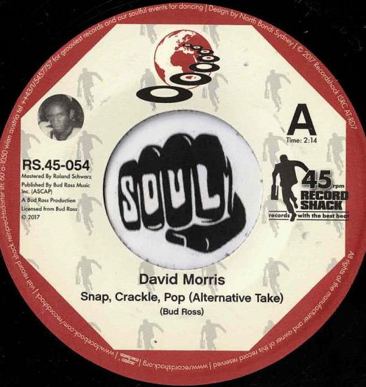 David Morris - Snap, Crackle, Pop (Alternative Take) b/w James Tindal - Easy Does It - Record Shack AT 7"