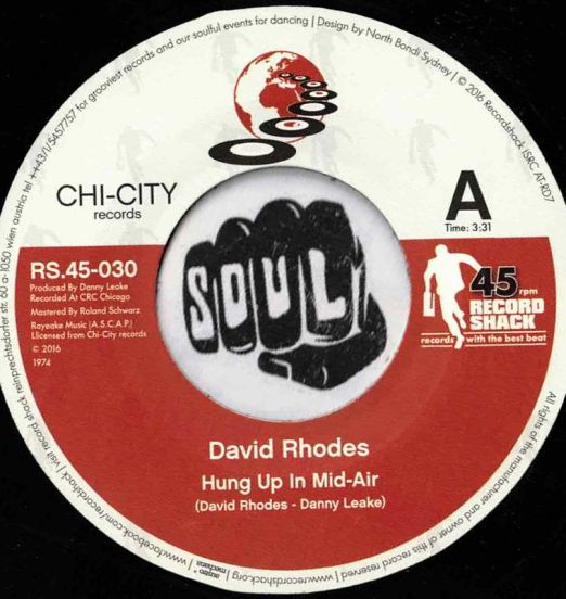 David Rhodes - Hung Up In Mid-Air b/w Paolo Scotti & Giacomo Silvestri Disco Mix - Record Shack AT 7"