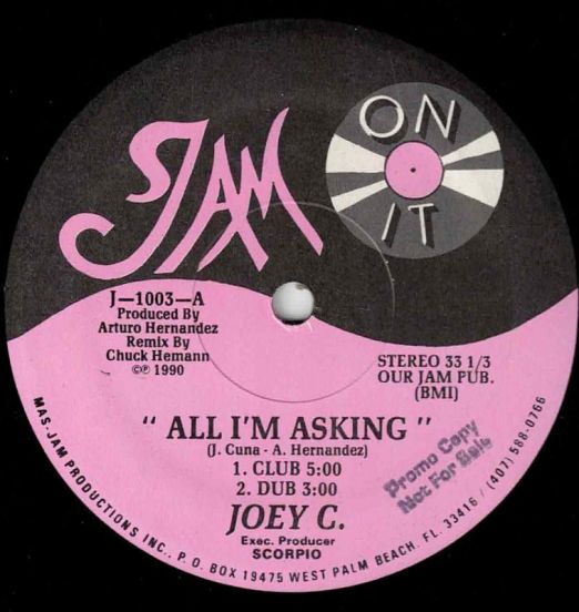 Joey C - All I'm Asking - Jam On It DJ 12"