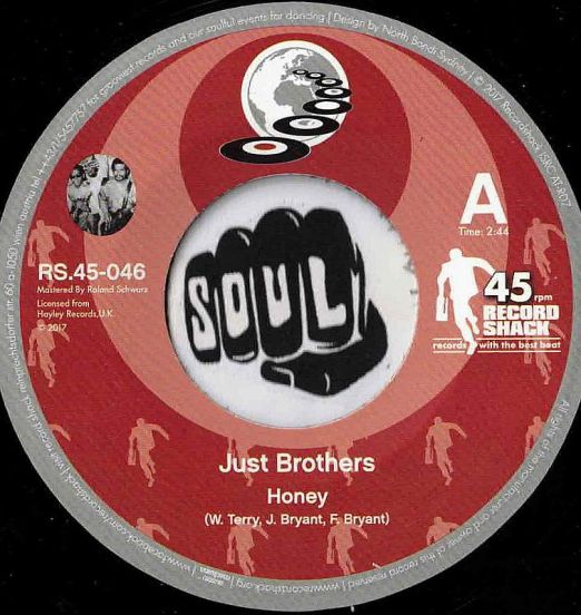 Just Brothers - Honey b/w Apollo Studio Band - Honky Tonk Woman Instrumental - Record Shack AT 7"