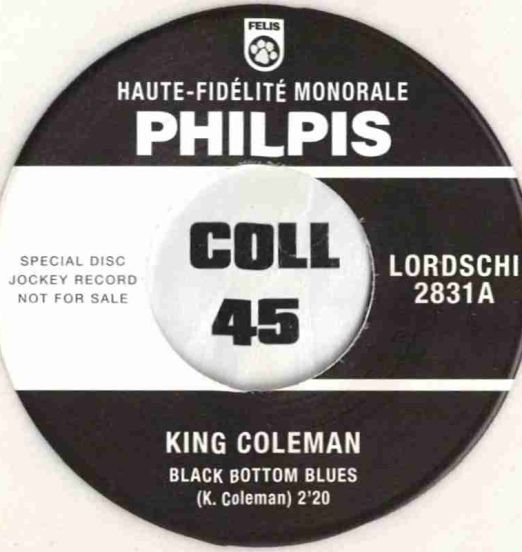 King Coleman - Black Bottom Blues b/w Screamin' Jay Hawkins - I Put A Spell On You - Philpis White Vinyl 7"