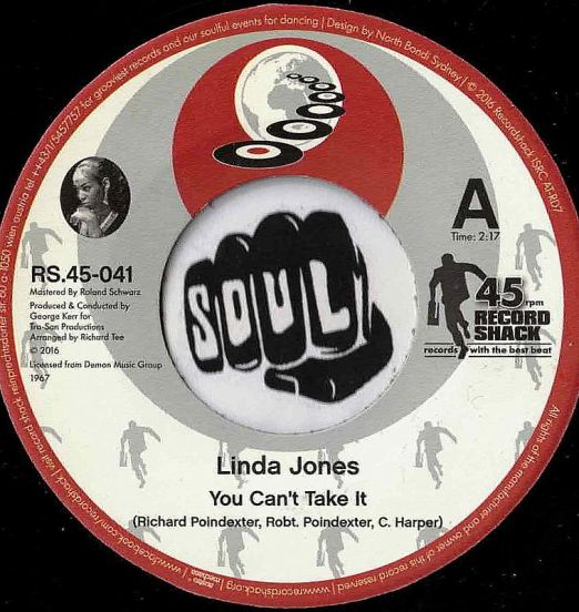 Linda Jones - You Can’t Take It b/w Last Minute Miracle - Record Shack AT 7"