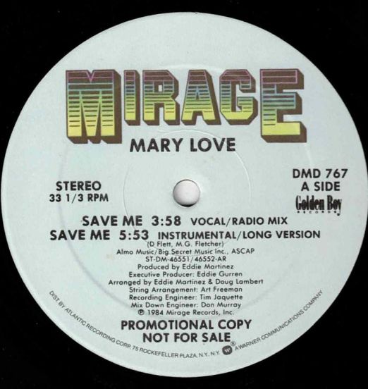 Mary Love - Save Me - Mirage DJ 12"