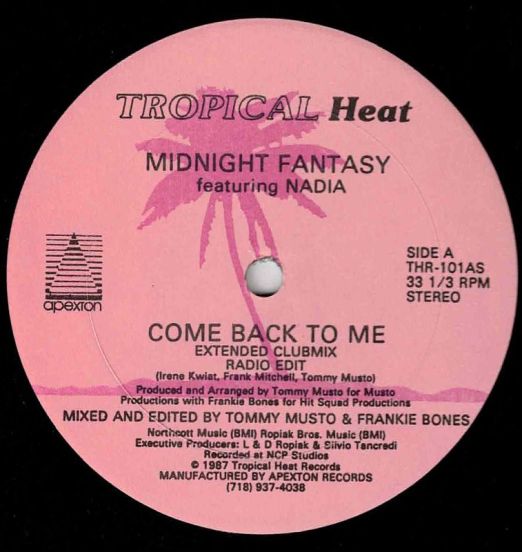 Midnight Fantasy - Come Back To Me - Tropical Heat 12"
