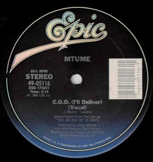 Mtume - C.O.D. (I'll Deliver) b/w Instrumental - Epic 12"