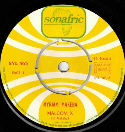 Myriam Makeba - Malcom X b/w Malaika - Sonafric FR 7"