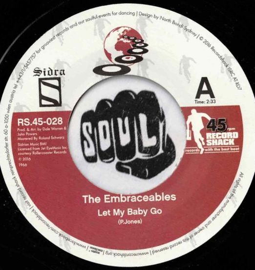 The Embraceables - Let My Baby Go b/w Barbara Mercer Call On Me - Record Shack AT 7"