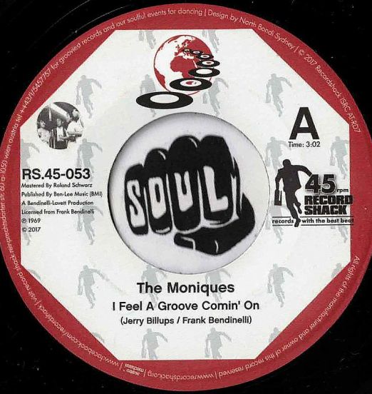 The Moniques - I Feel a Groove Comin' On b/w Combo Kings - Groovey - Record Shack AT 7" MISPRINT