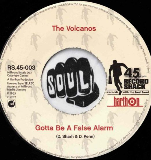 The Volcanos - Gotta Be A False Alarm b/w Movin' And Groovin' - Record Shack AT 7"