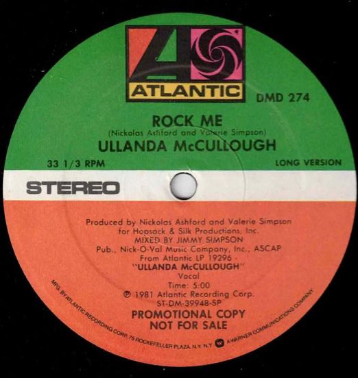 Ullanda McCullough - Rock Me b/w Short Version - Atlantic DJ 12"