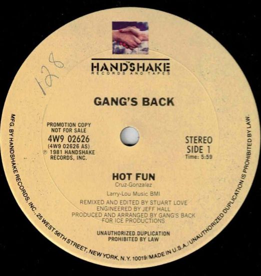 Gang's Back - Hot Fun - Handshake DJ 12"
