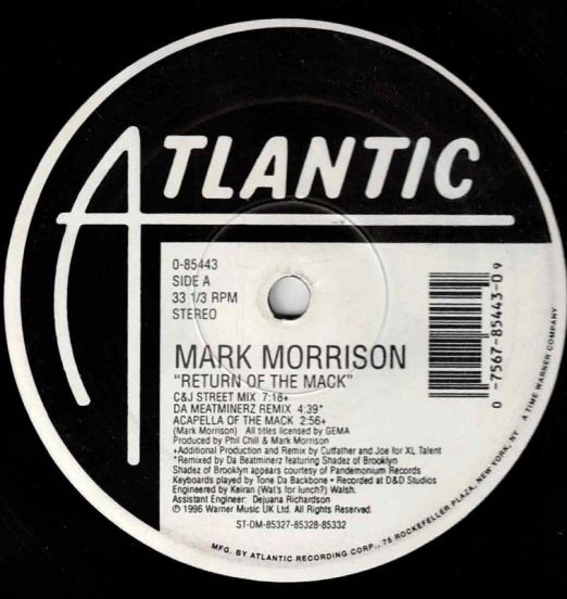 Mark Morrison - Return Of The Mack b/w Trippin' - Atlantic 12"