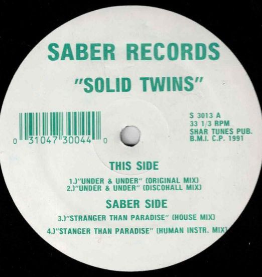 Solid Twins - Under & Under b/w Stranger Than Paradise - Saber 12"