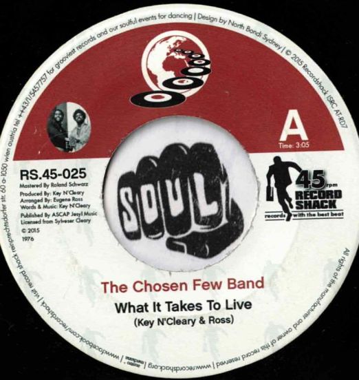 The Chosen Few Band - What It Takes To Live b/w To Love - Record Shack AT 7"