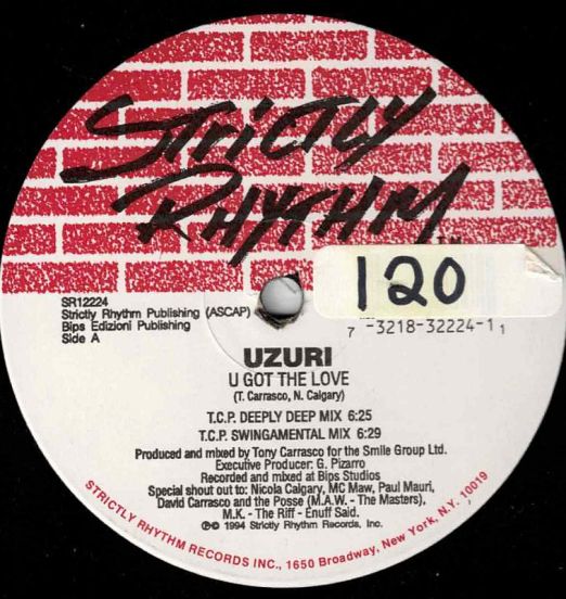 Uzuri - U Got The Love b/w Shake - Strictly Rhythm  12"