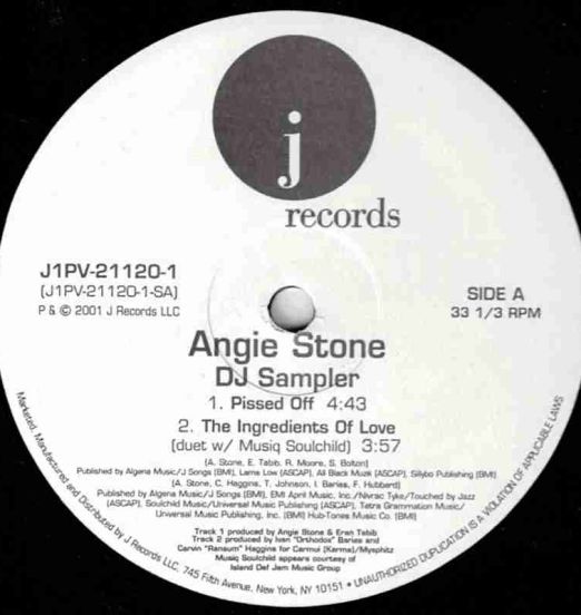 Angie Stone - DJ Sampler - J Records 12" EP