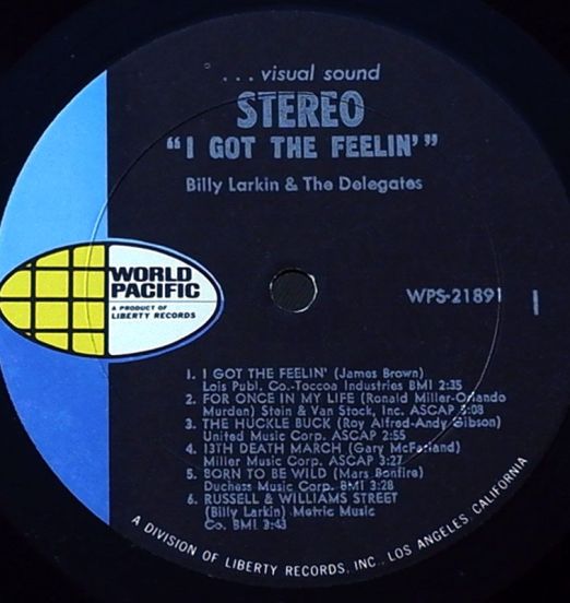 BillyLarkinTheDelegates-IGotTheFeelin-WorldPacificLABEL